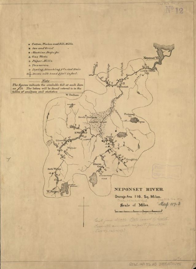 Neponset River Handdrawn map