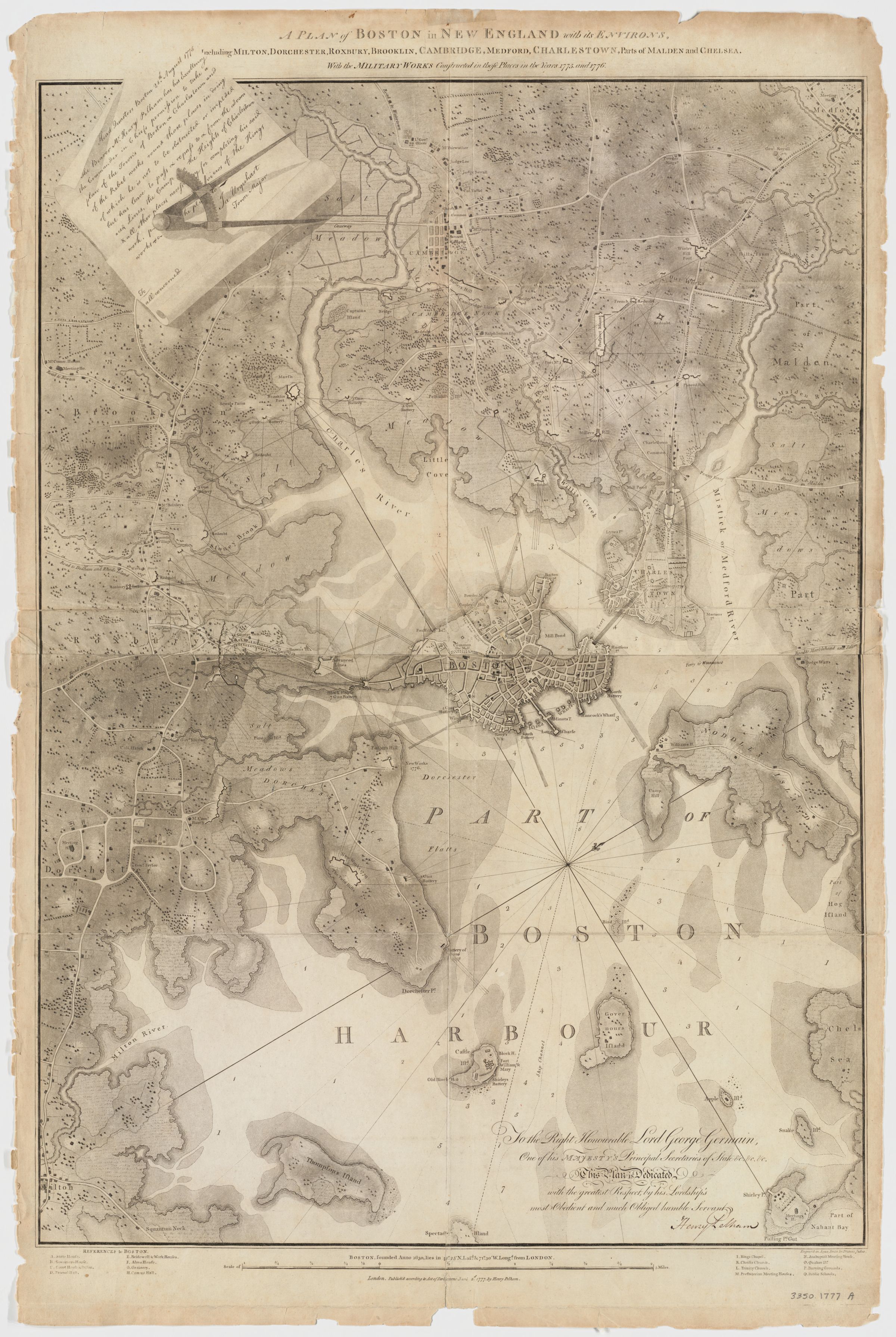 Henry Pelham plan of Boston 1777